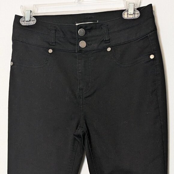 LOVE FIRE, Black Zip Skinny Jeans Jeggings; Mid-Rise; Size 5 Juniors - Picture 2 of 6